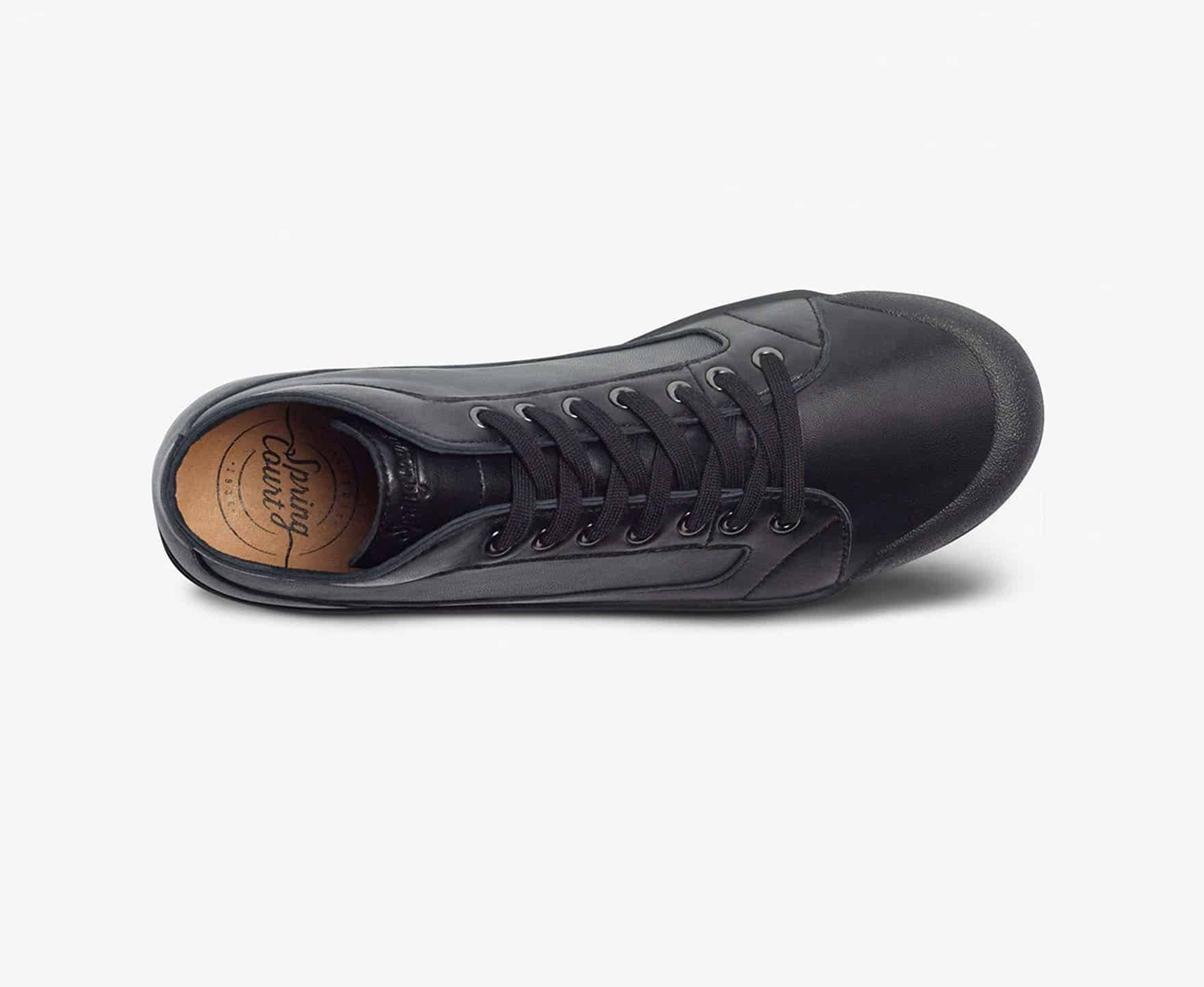 Spring Court M2 LAMBSKIN Men's Trainers Black | South Africa-71DVFUPGZ